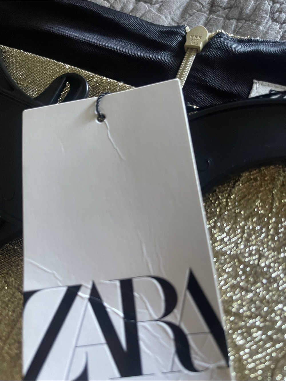 Zara Metallic Gold Mini Dress - Picture 3 of 5